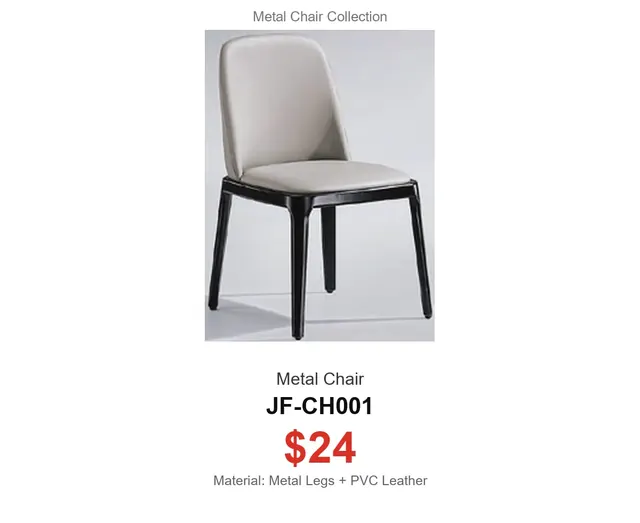 Metal Chair · JF-CH001 · Metal Chairs – FurnitureDirect