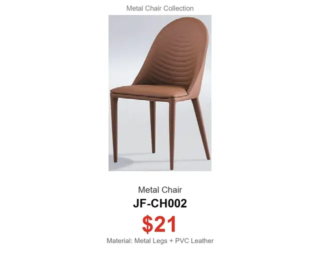 Metal Chair · JF-CH002 · Metal Chairs – FurnitureDirect