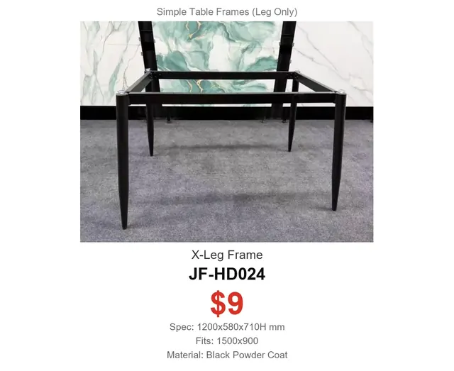 X Leg Frame · JF-HD024 · Simple Table Frames – FurnitureDirect