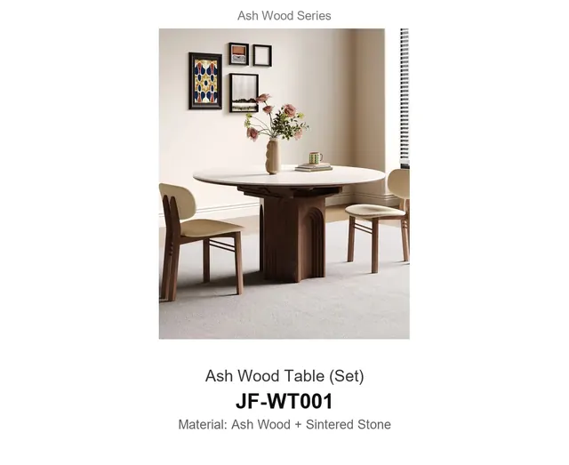 Ash Wood Table Set · JF-WT001 · Ash Wood Series – FurnitureDirect