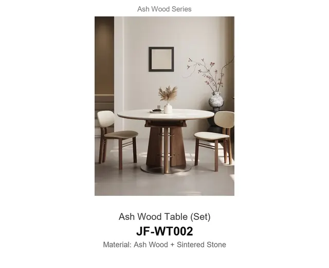Ash Wood Table Set · JF-WT002 · Ash Wood Series – FurnitureDirect