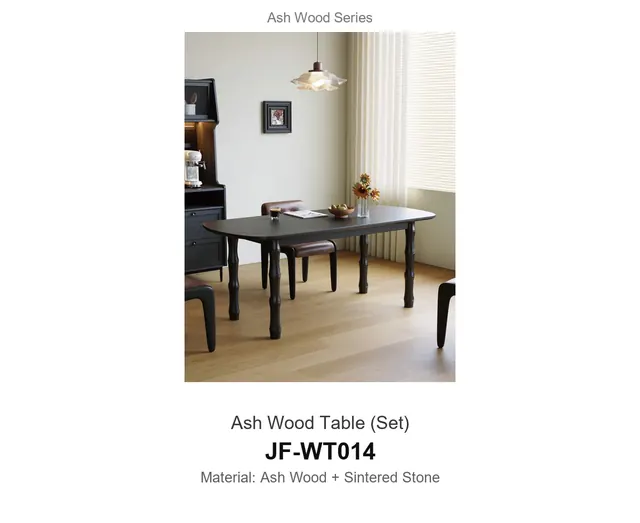 Ash Wood Table Set · JF-WT014 · Ash Wood Series – FurnitureDirect