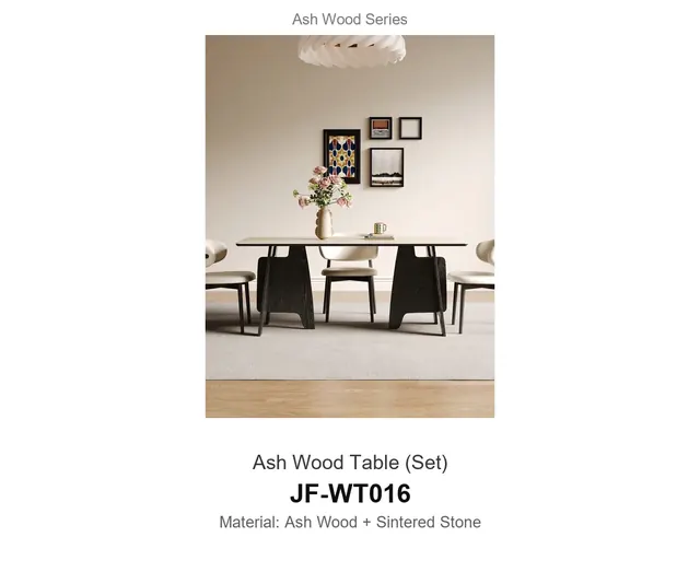 Ash Wood Table Set · JF-WT016 · Ash Wood Series – FurnitureDirect