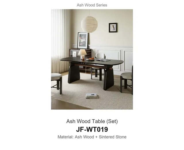 Ash Wood Table Set · JF-WT019 · Ash Wood Series – FurnitureDirect