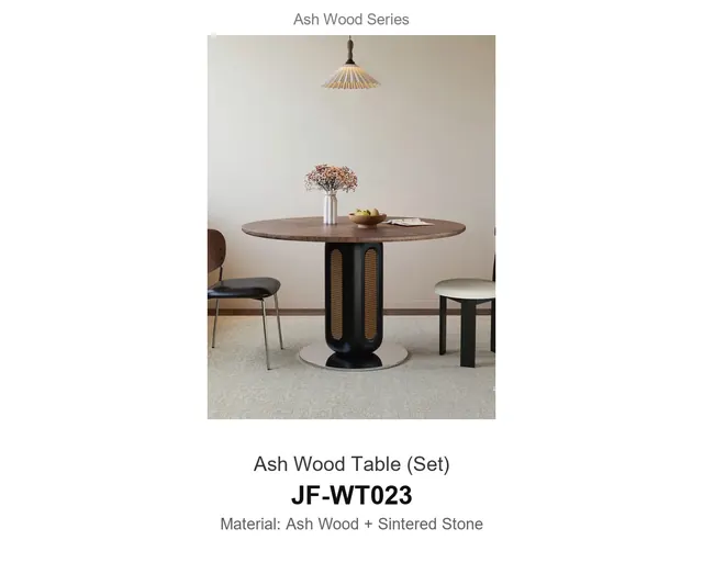 Ash Wood Table Set · JF-WT023 · Ash Wood Series – FurnitureDirect