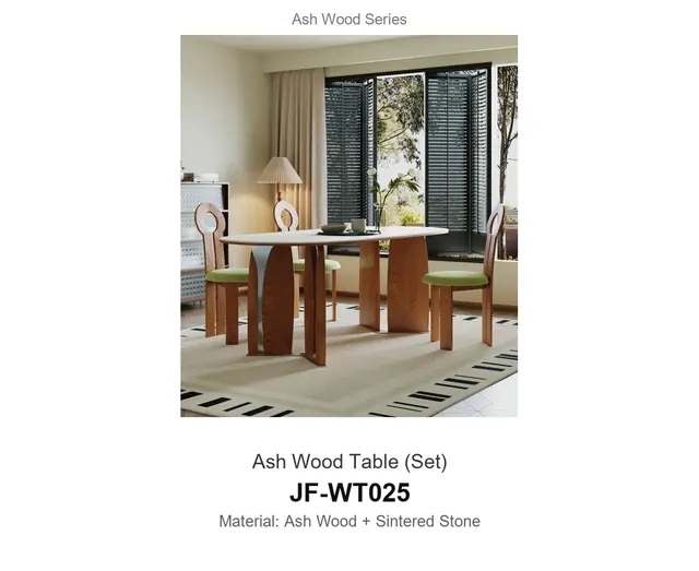 Ash Wood Table Set · JF-WT025 · Ash Wood Series – FurnitureDirect