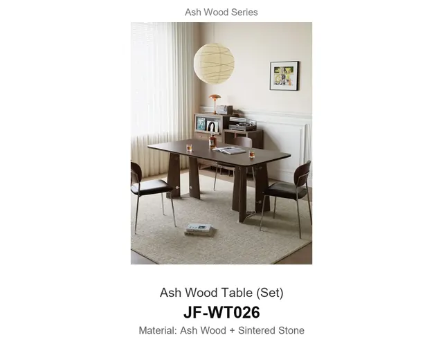Ash Wood Table Set · JF-WT026 · Ash Wood Series – FurnitureDirect