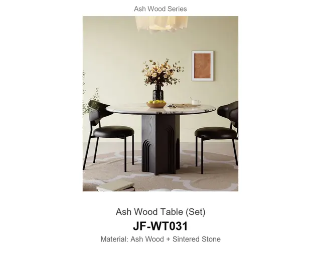 Ash Wood Table Set · JF-WT031 · Ash Wood Series – FurnitureDirect