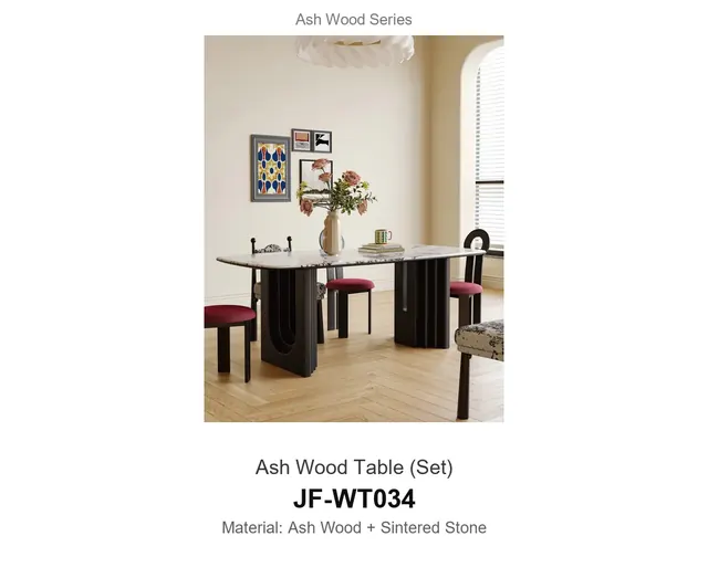Ash Wood Table Set · JF-WT034 · Ash Wood Series – FurnitureDirect