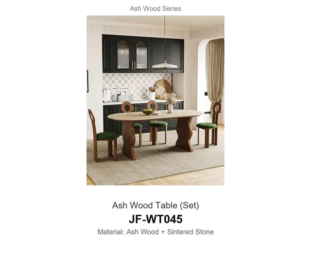 Ash Wood Table Set · JF-WT045 · Ash Wood Series – FurnitureDirect