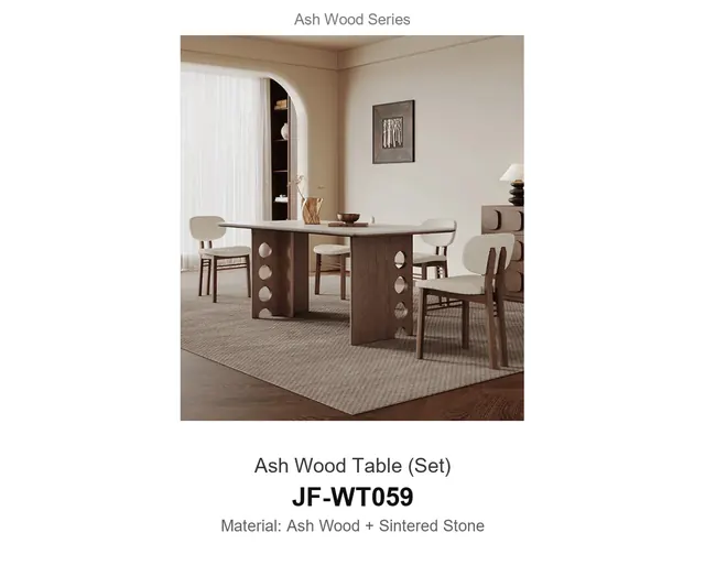 Ash Wood Table Set · JF-WT059 · Ash Wood Series – FurnitureDirect