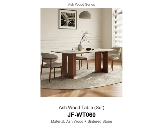 Ash Wood Table Set · JF-WT060 · Ash Wood Series – FurnitureDirect