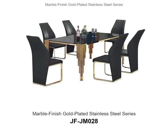 Marble Finish Gold Plated Stainless Steel Series · JF-JM028 · Marble & Gold Stainless Steel – FurnitureDirect