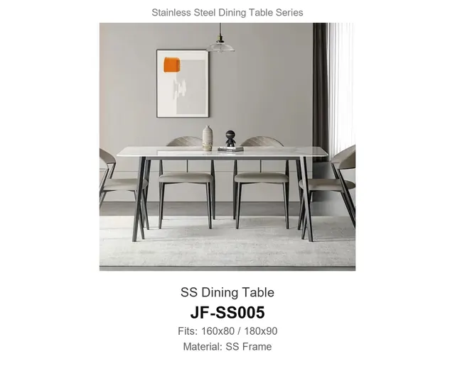 SS Dining Table · JF-SS005 · Metal Table Series – FurnitureDirect
