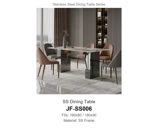 SS Dining Table · JF-SS006 · Metal Table Series – FurnitureDirect