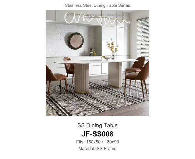 SS Dining Table · JF-SS008 · Metal Table Series – FurnitureDirect