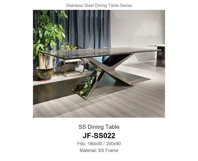 SS Dining Table · JF-SS022 · Metal Table Series – FurnitureDirect