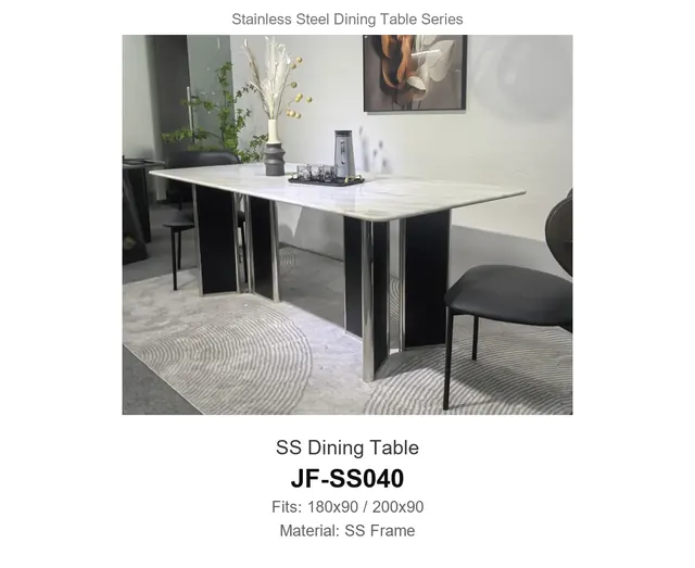 SS Dining Table · JF-SS040 · Metal Table Series – FurnitureDirect