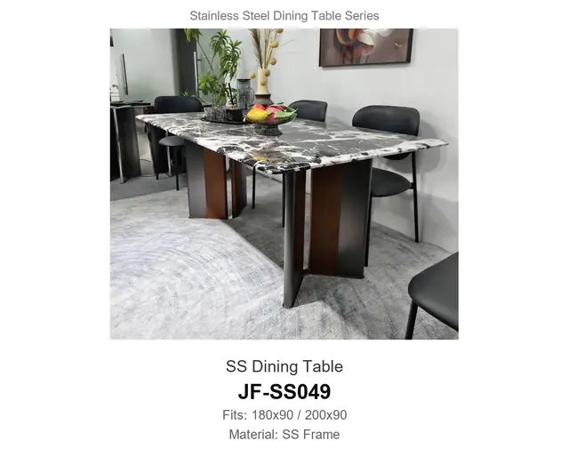 SS Dining Table · JF-SS049 · Metal Table Series – FurnitureDirect