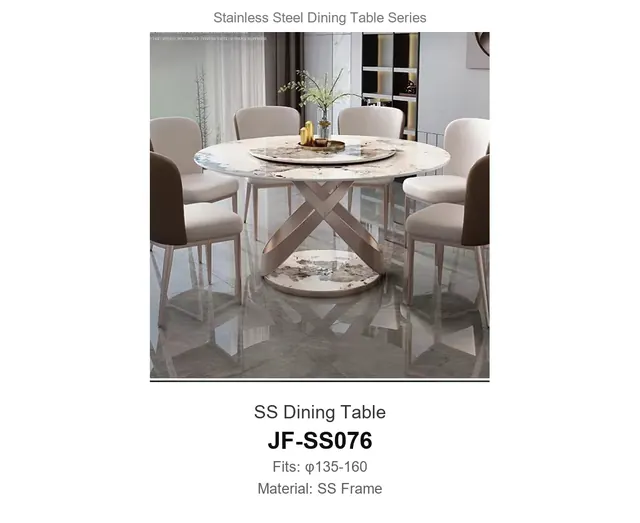 SS Dining Table · JF-SS076 · Metal Table Series – FurnitureDirect