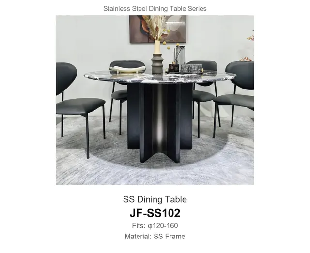 SS Dining Table · JF-SS102 · Metal Table Series – FurnitureDirect