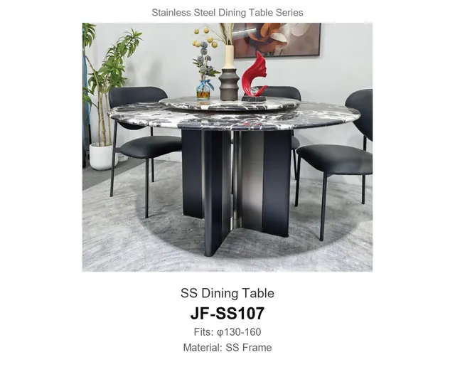 SS Dining Table · JF-SS107 · Metal Table Series – FurnitureDirect