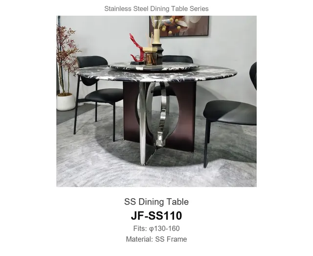 SS Dining Table · JF-SS110 · Metal Table Series – FurnitureDirect